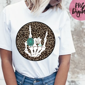 Rock n Roll Skeleton Hand PNG Rock On Western Cowgirl Punchy PNG