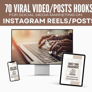 Instagram Reels Template, Video Hooks, Posts Hooks, Tiktok Templates, Small Business Social Media Templates, Marketing for Instagram