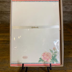 Vintage Hallmark Coral Floral Letter Writing Stationary Set *New*