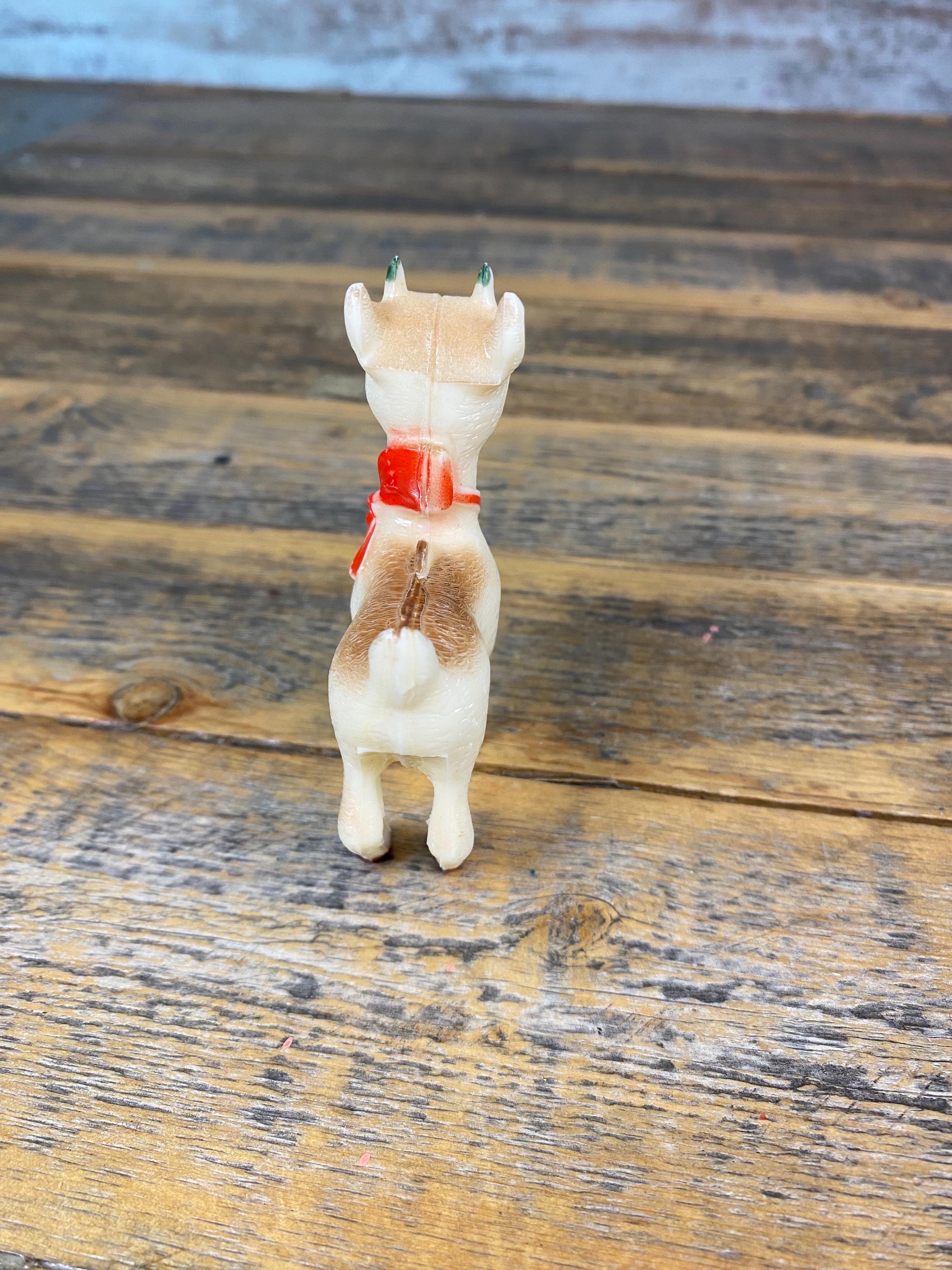 Vintage Plastic Rudolph Red Nose Reindeer Christmas Tree Ornament ...