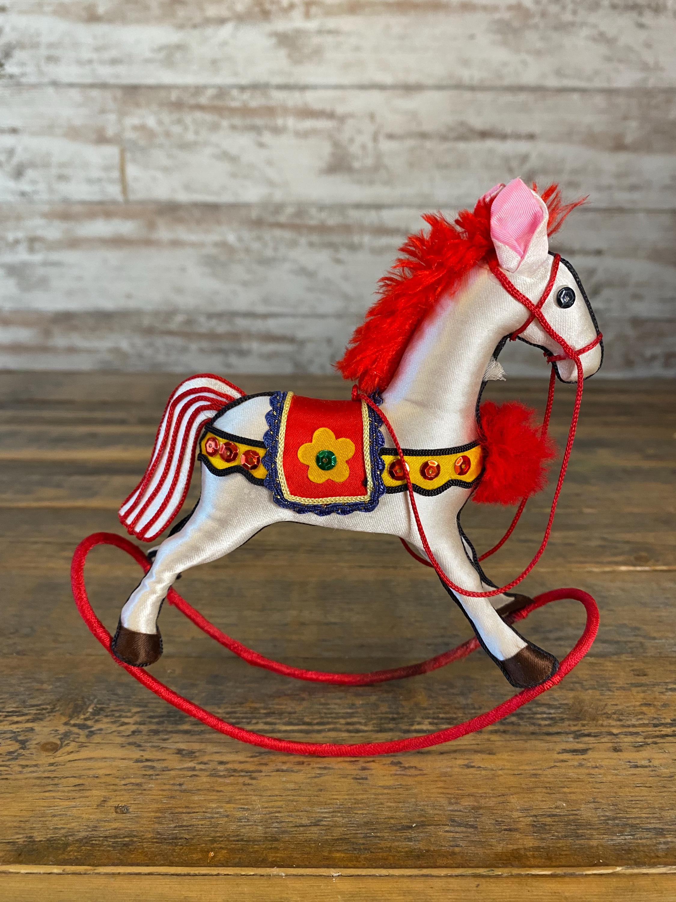 Vintage Chinese Silk Stuffed Rocking Horse Christmas Tree  display picture 1