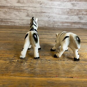Vintage Japan Zebra Ceramic Salt and Pepper Shakers image 3