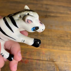 Vintage Japan Zebra Ceramic Salt and Pepper Shakers image 8
