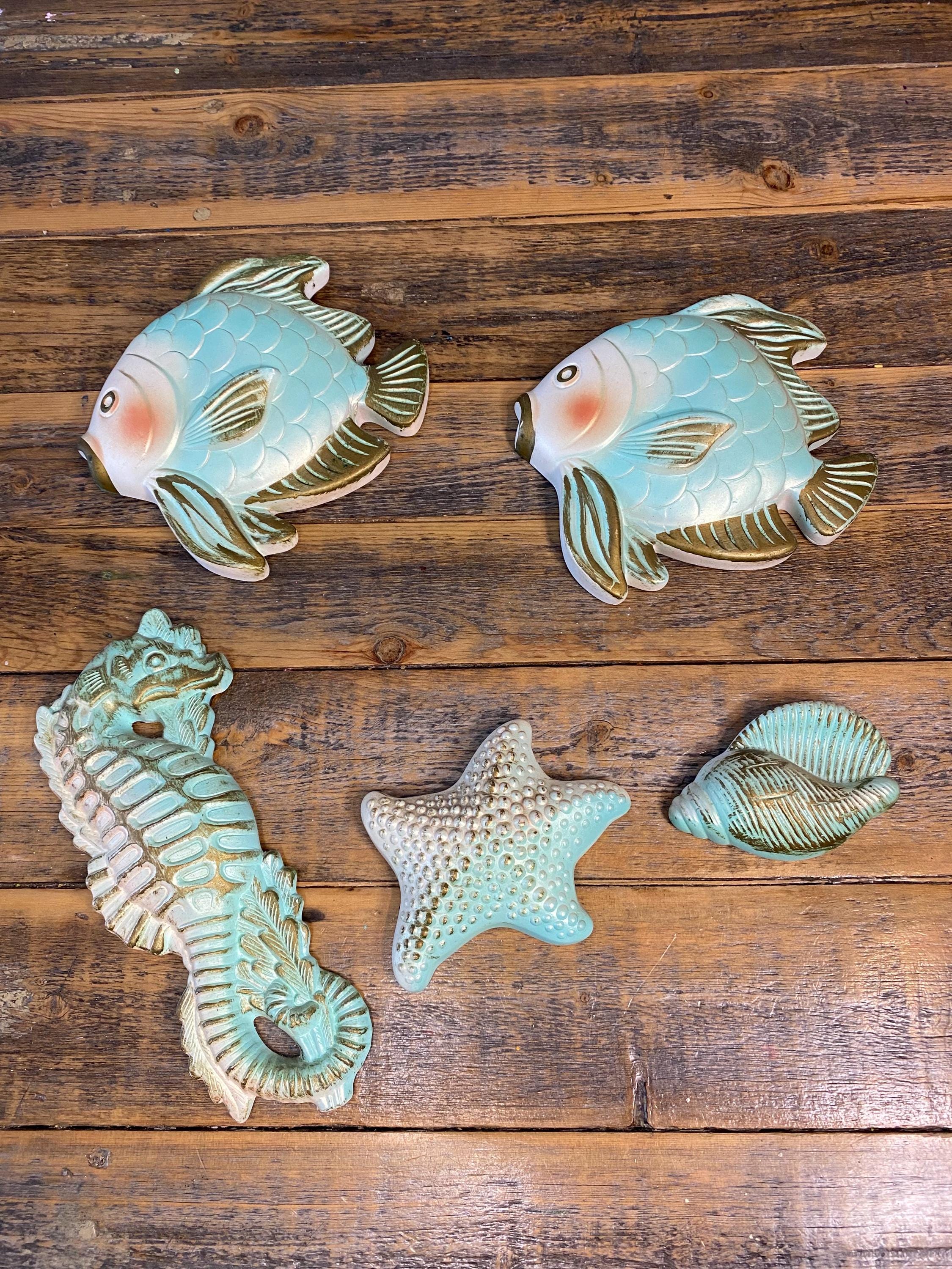 ミラースタジオ社　ミッドセンチュリー　アメリカン　壁飾り　魚　3匹 ミラースタジオ社 ミッドセンチュリー アメリカン 壁飾り 魚 3匹