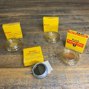 Vintage Kodak Camera Lenses Portra Lense 1+ Portra Lense 2+ Daylight Filter Type F for Kodak Color Films Series 5 Pola Screen Series V
