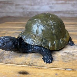 Vintage Imperial Toy Trick Turtle Hong Kong - Realistic Rubber Plastic Toy Turtle Figurine