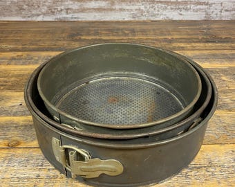 Vintage Nesting Metall Springform Kuchenformen - 3er Set - 9 ”10” 10,5”