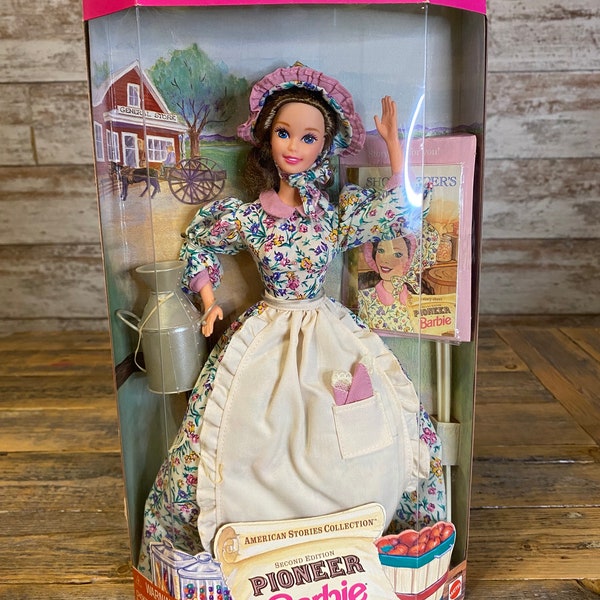 Vintage 1995 Pioneer Barbie Doll - Second Edition - American Stories Collection - Mattel 14756 - Collector Edition