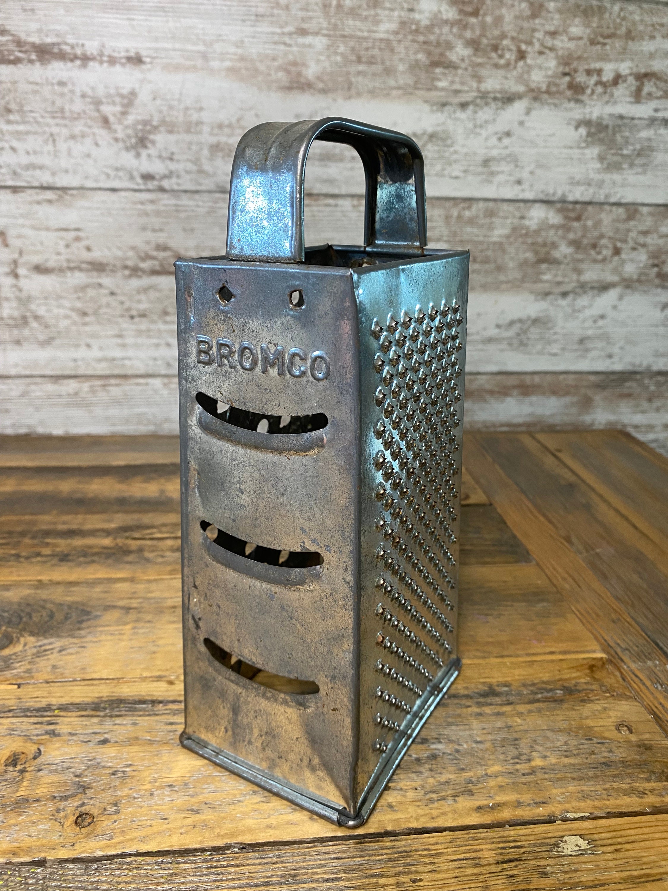 Antique Wood and Tin Cheese Grater