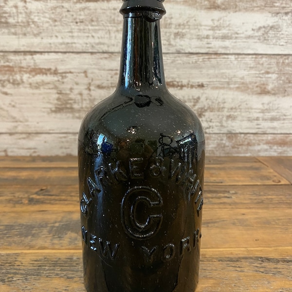 Antique 1800s CLARKE & WHITE / C / New York Saratoga Mineral Water Bottle Congress Springs