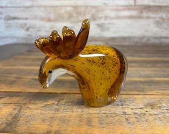 Vintage Handblown Glass Moose Figurine - Vinci by Dynasty Gallery