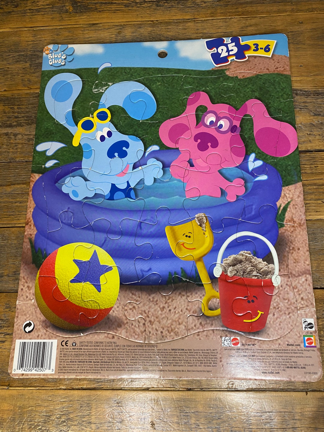 Vintage Blue's Clues Frame Tray Puzzle Blue and Magenta Mattel - Etsy