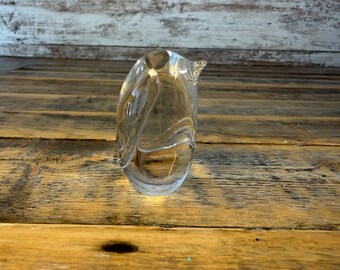Vintage Hadeland Norway Penguin Lead Crystal Paperweight Figurine