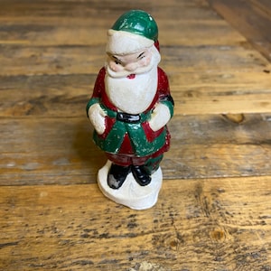 Vintage Chalkware Mold Santa Claus 4&quot; Figurine Statue