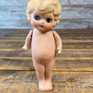 Antique Vintage Porcelain 6.5” Bisque Kewpie Style Doll