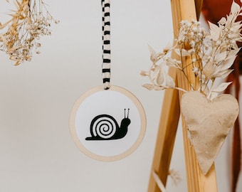 Pendentif contrasté canard escargot Montessori, cadeau nouveau-né, arc de jeu pour bébé, poussette sensorielle, panneau en bois, lit pour bébé