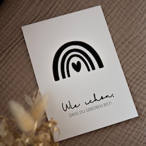 Quelle merveille que tu sois né – carte de naissance pour bébé, carte postale arc-en-ciel, minimaliste et affectueuse, cadeau de baby shower