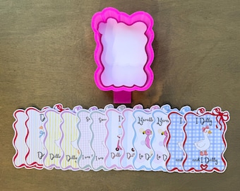 Coquette Bow Frame Goose Freshie Mold | Dilly Dallying Cardstock Set (12 Cardstock, 6 Designs)