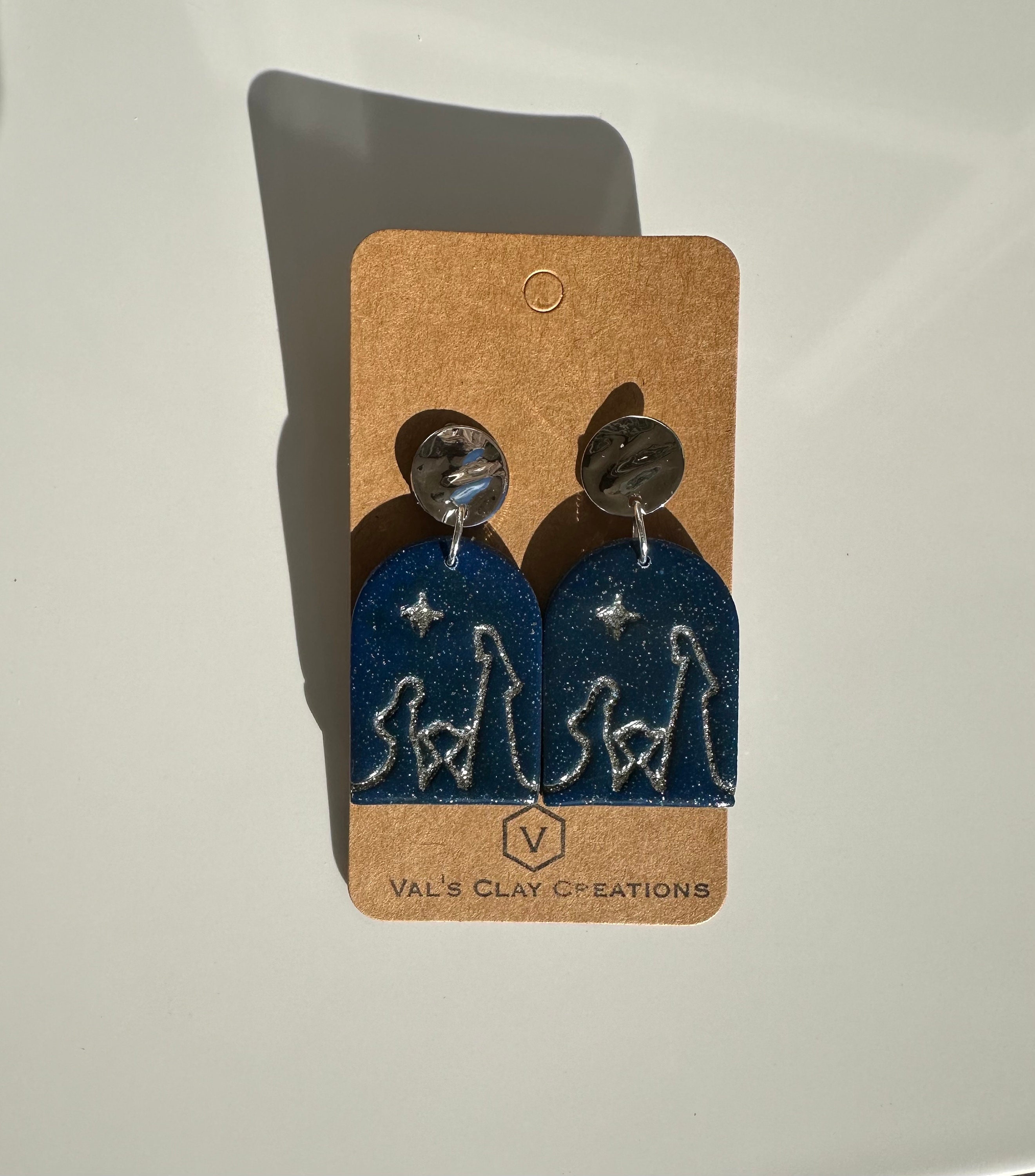 Beautiful starry Sky Nativity Earrings Gold or Silver Etsy