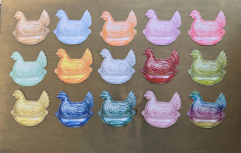 Hen on Nest Freshie Mold With Cardstock Inserts | Vintage Glass Chicken ...