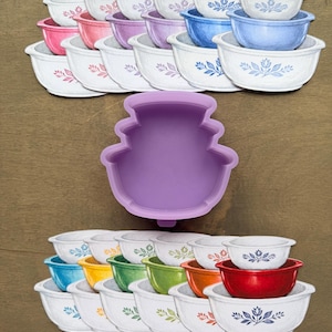 Stacked Bowls Car Freshie Mold | Retro Cardstock Inserts