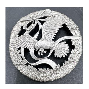 Rawcliffe Pewter 1989 Adler Wreath Runde Trivet Dekorative Platte PC 2802 Silber