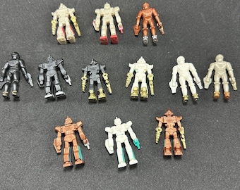 Vintage Lot of 11 Mini Robot Action Figures Retro Sci Fi Toys