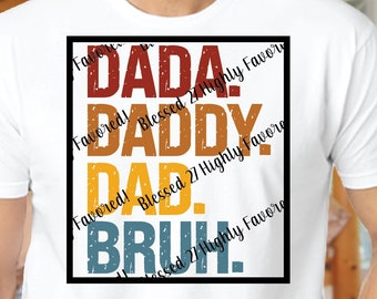 Dada Daddy Dad Bruh Svg Shirt Retro Dad Png Fathers Day png Step Dad png Fathers Day gift for dad Vintage dad bruh SVG funny dad gift shirt