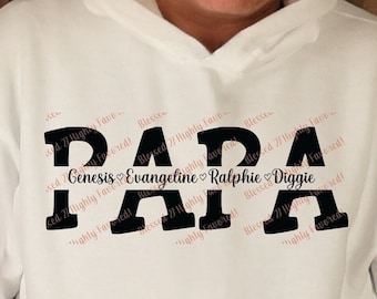 Papa SVG papa split name frame svg Father svg dad cut file Fathers Day SVG dad png papa png dad life cricut silhouette svg cut file grandpa