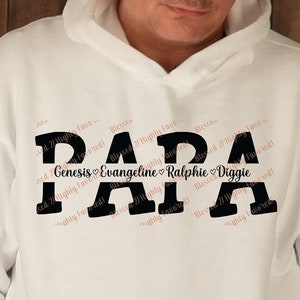 Papa SVG papa split name frame svg Father svg dad cut file Fathers Day SVG dad png papa png dad life cricut silhouette svg cut file grandpa