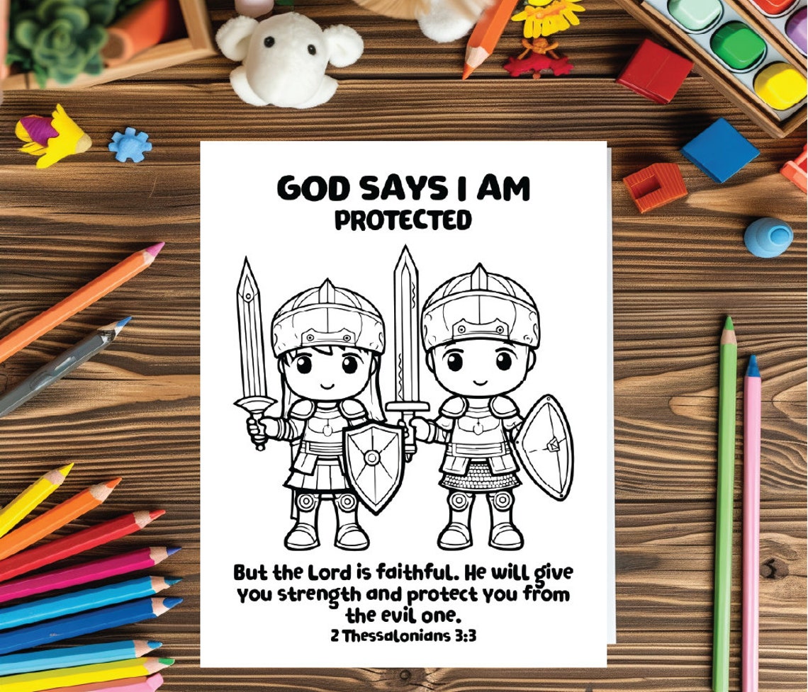 God Says I Am Bible Coloring Pages for Kids Christian Coloring Book