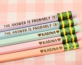 Personalized Pencils Ticonderoga Personalized Pastel Pencil Custom School Supplies Classroom Pencils Back to School Teacher Gift Engraved