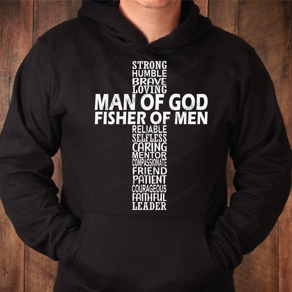 Men Christian shirt Man of God svg Fisher of Men png Guys Faith SVG Jesus shirt svg Mens faith png Men Christian gift for dad fisherman gift