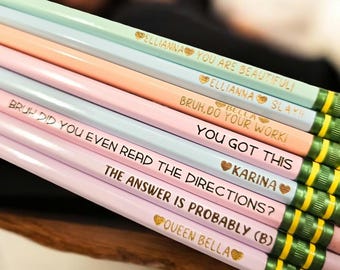 Custom Pencils Ticonderoga Pencil Personalized Pastel Pencil Custom School Supplies Classroom Pencils Back to School Teacher Gift Engraved