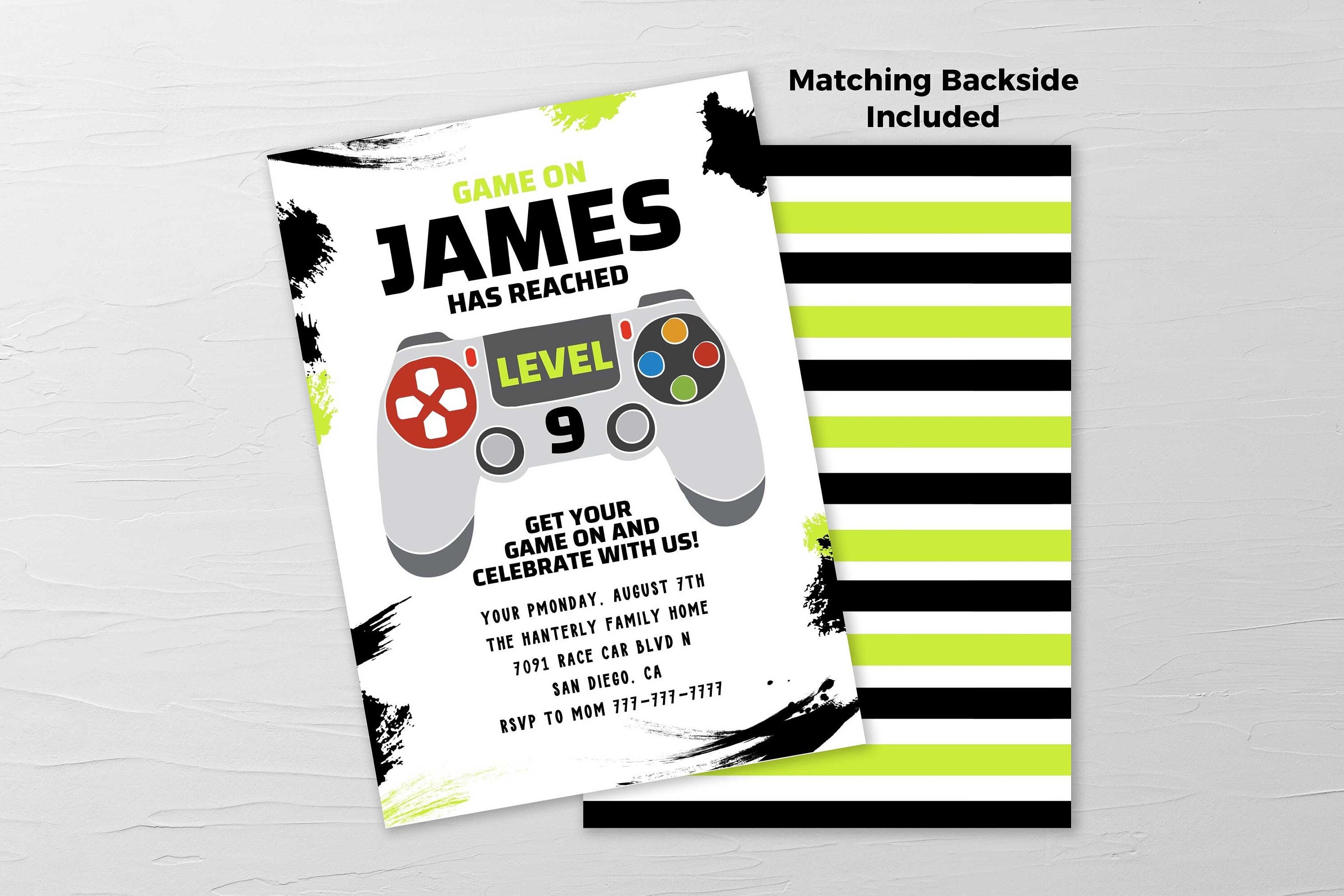 Video Games Invitation Editable Video Game Birthday - Etsy