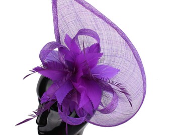 Flower Feather Fascinator Hat for Women, Kentucky Derby Hat, Wedding Hat, Tea Party hat, Feather Fascinator Ascot