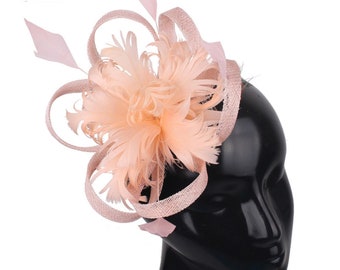 Sombrero de plumas, sombrero de fiesta de té para mujer, sombrero de iglesia, sombrero Derby de Kentucky, sombrero de fiesta, sombrero de boda, con clip de cocodrilo