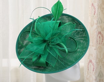 Elegante sombrero fascinador de flores para mujer, sombrero Derby de Kentucky, sombrero de boda, sombrero de fiesta de té, sombrero de partido de polo, fascinador de plumas Ascot