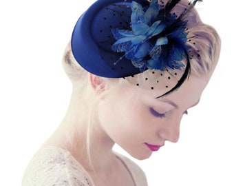 Simulated Feather Fascinator Hat,Flower Fascinato, Hair Fascinator Wedding Races Ascot