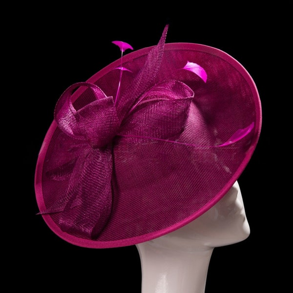 Chapeau bibi élégant pour femmes, chapeau Kentucky Derby, chapeau de mariage, chapeau Tea Party, chapeau de match de polo, plume fascinateur Ascot