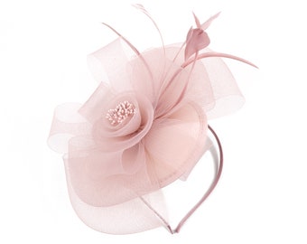 Flower Feathers Fascinator Headband Ascot Wedding