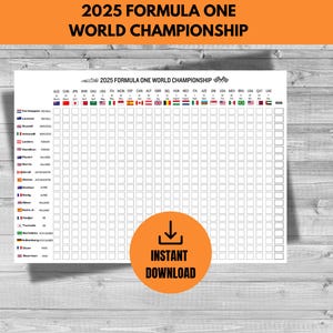 F1 2025 Season Scoresheet | Formula one World Championship | F1WC | Car Racing | Wall Chart | A3 and A4
