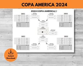 2024 Copa America | Copa América | America Cup | Soccer | Football | A2, A3, & A4 | Digital Download | Wall Chart