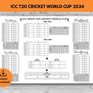 T20 Cricket World Cup 2024 | ICC T20 Cricket | ICC WC T20 2024 | Cricket | A2, A3, & A4 | Digital Download | Wall Chart