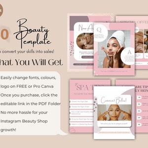 Beauty Canva Template Kit 40 Canva Beauty Templates Skincare Canva