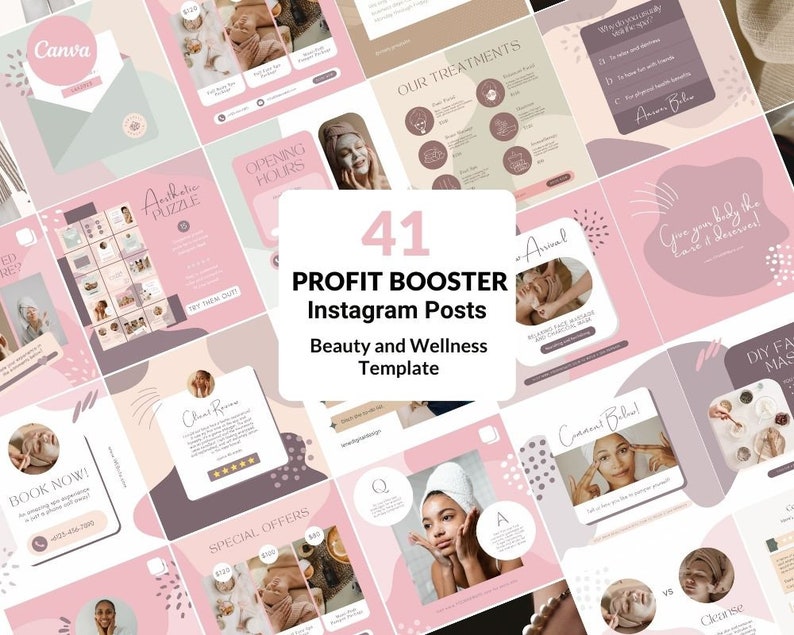 Beauty Canva Template Kit 40 Canva Beauty Templates Skincare Canva