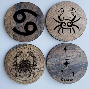 Cancer Sign Zodiac Coaster Set