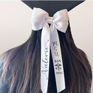 RN GRAD CAP Topper Coquette Bow 2-in-1 Customized Gift Nursing College Class of 2026 Graduation Ceremony Personalized University Keepsake image 18