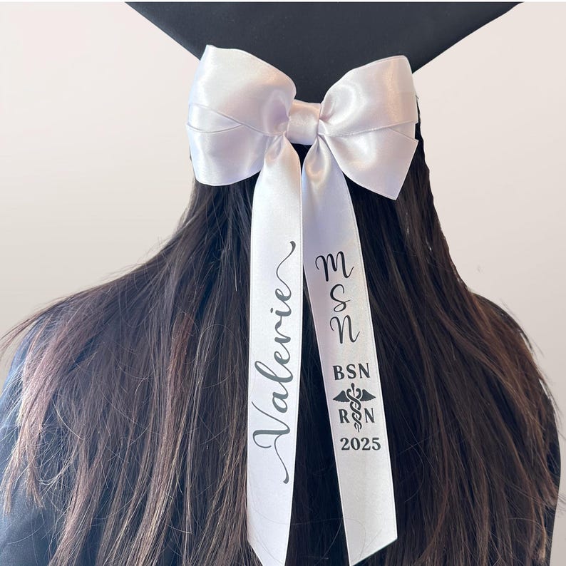 RN GRAD CAP Topper Coquette Bow 2-in-1 Customized Gift Nursing College Class of 2026 Graduation Ceremony Personalized University Keepsake image 18