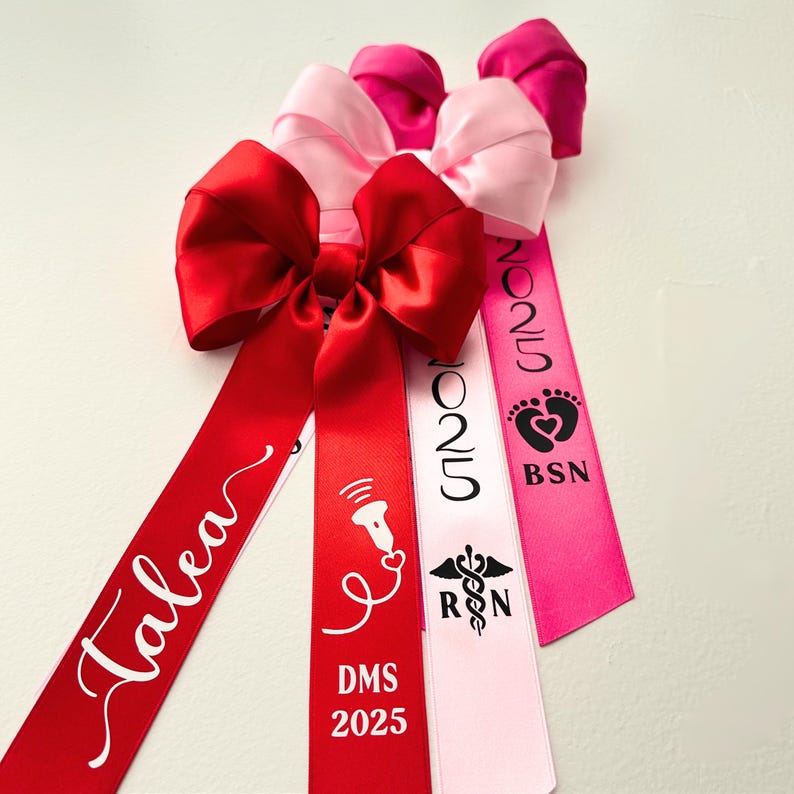 RN GRAD CAP Topper Coquette Bow 2-in-1 Customized Gift Nursing College Class of 2026 Graduation Ceremony Personalized University Keepsake image 6